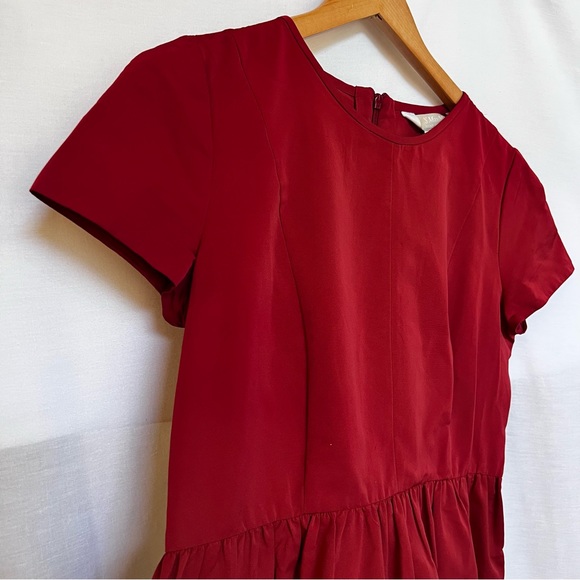 ‘S MaxMara Red Crew Neck Knee Length Party Dress.  Size 10 - Picture 3 of 15